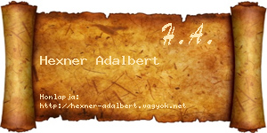 Hexner Adalbert névjegykártya